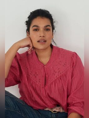 Anthropologie Pilcro The Victoria Lace Buttondown Blouse | Sz 6